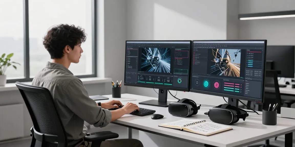 AI image detector analysis in a modern tech workspace with advanced moderation tools.