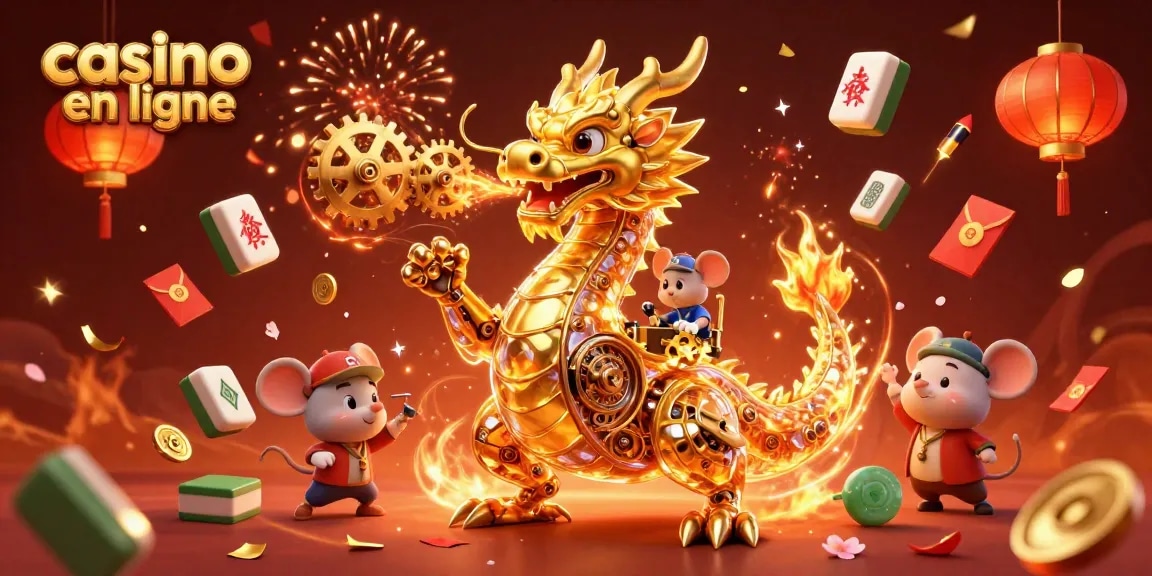 Jouez au casino en ligne avec des dragons, des pétards et des éléments festifs en 3D