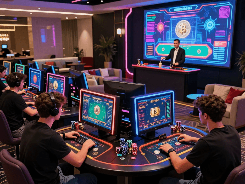 Dynamic players at a crypto casino enjoying immersive gaming experiences with digital currencies.