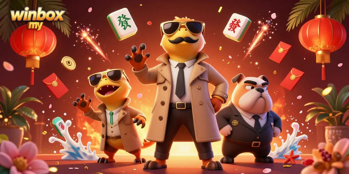 Engage with winbox my in a vibrant 3D casino scene filled with excitement and game elements.