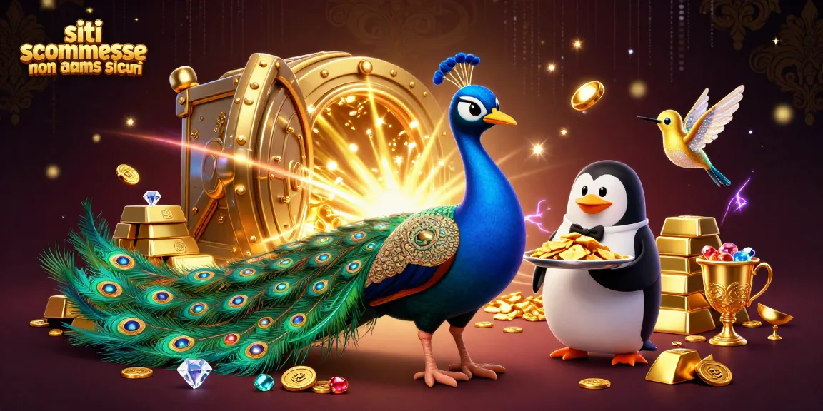 Scopri i siti scommesse non AAMS sicuri con un'immagine 3D colorata che mostra personaggi e elementi di casinò dinamici.