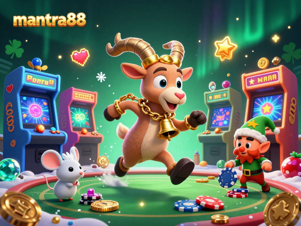 Experience the thrill of winning at mantra88's holiday-horror casino with festive characters and arcade excitement.