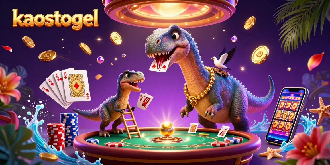 Engage with kaostogel's lively casino scene showcasing unique characters and dynamic gaming elements.