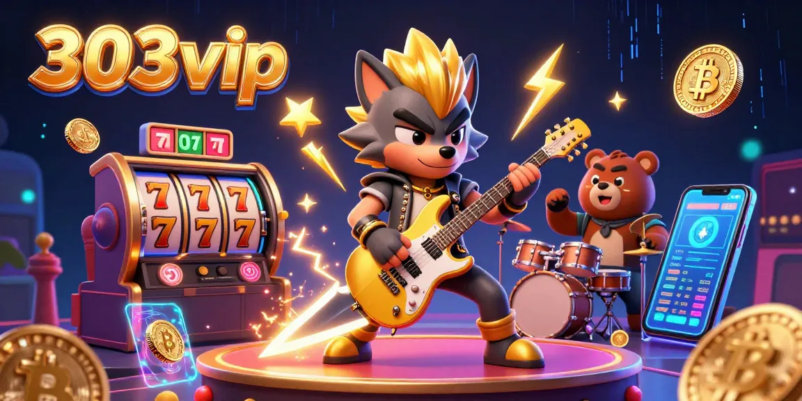 Engage with 303vip for thrilling casino action featuring vibrant characters and dynamic slot elements.