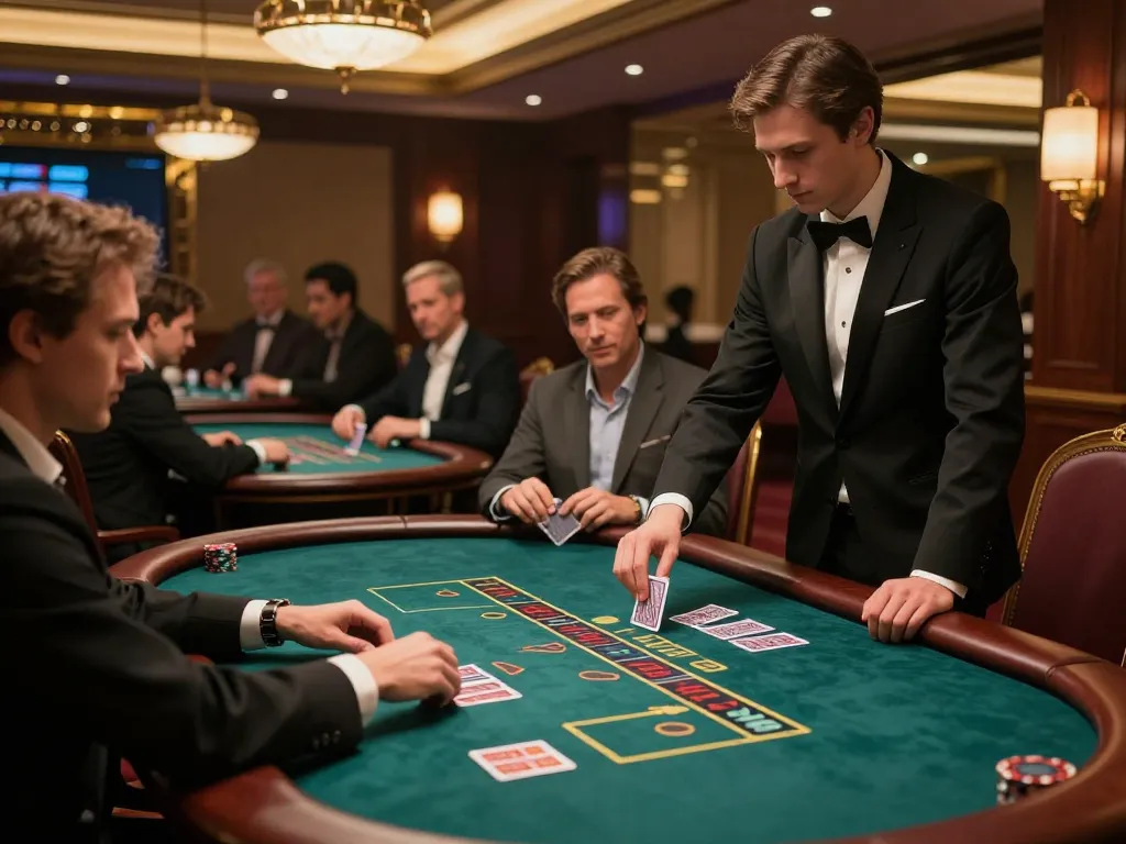 Engaging in strategic gameplay at vk88's live dealer casino, showcasing exciting betting moments.