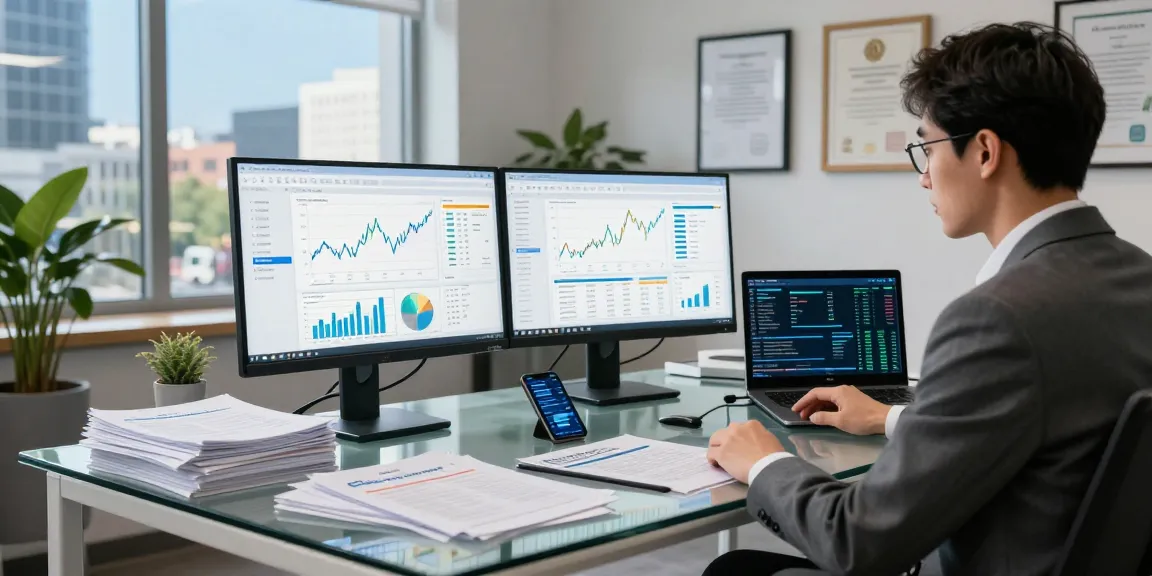 Analyzing financial crime intelligence data in a modern office setting, showcasing expert analysts engaged in vital reports and strategic discussions.