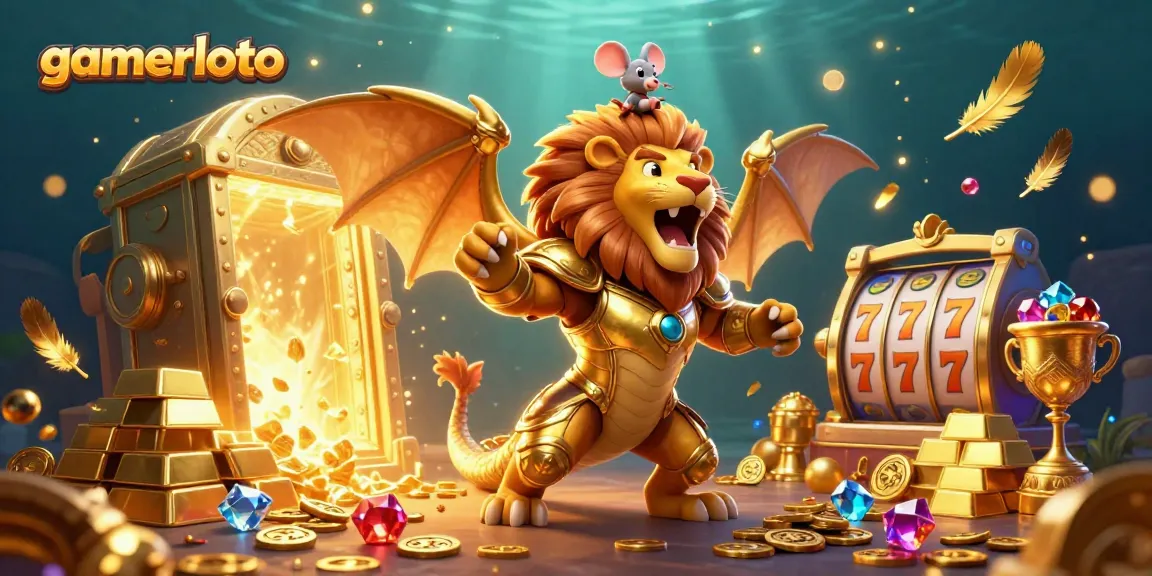 Experience gamerloto's thrilling adventure with a majestic chimera and treasures galore.