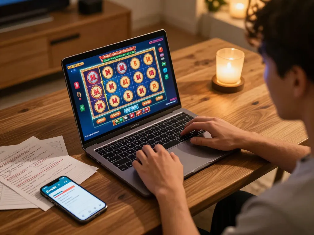 Orang berpartisipasi dalam permainan kasino online di platform dewi88, menampilkan strategi taruhan dan antarmuka permainan.