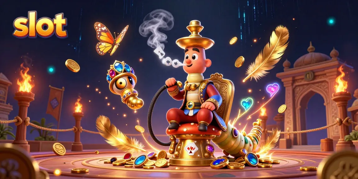 Spin immersive slot reels with a vibrant 3D illustration featuring a caterpillar master.
