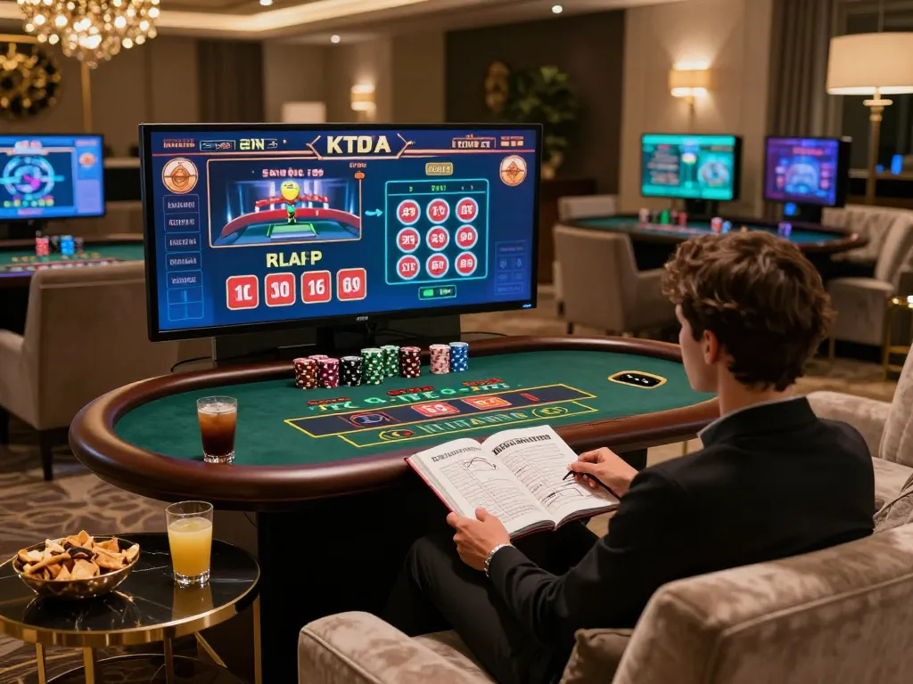 Engaging in online casino gameplay at home with open88 interface visible on multiple screens