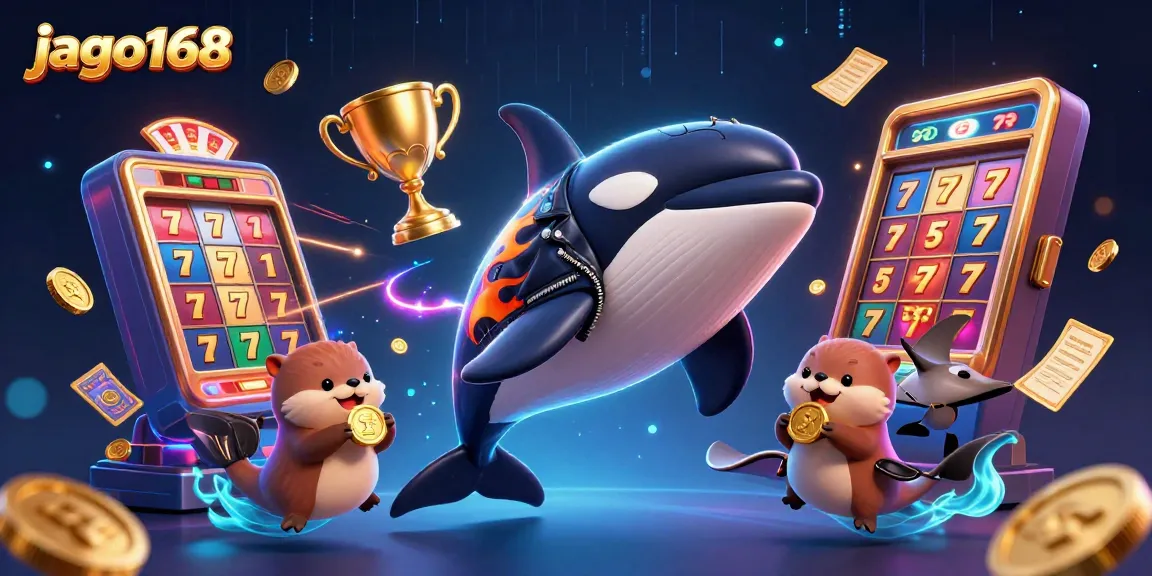 Engage with jago168's slot gaming experience featuring an orca, stingray, and sea otters with coins