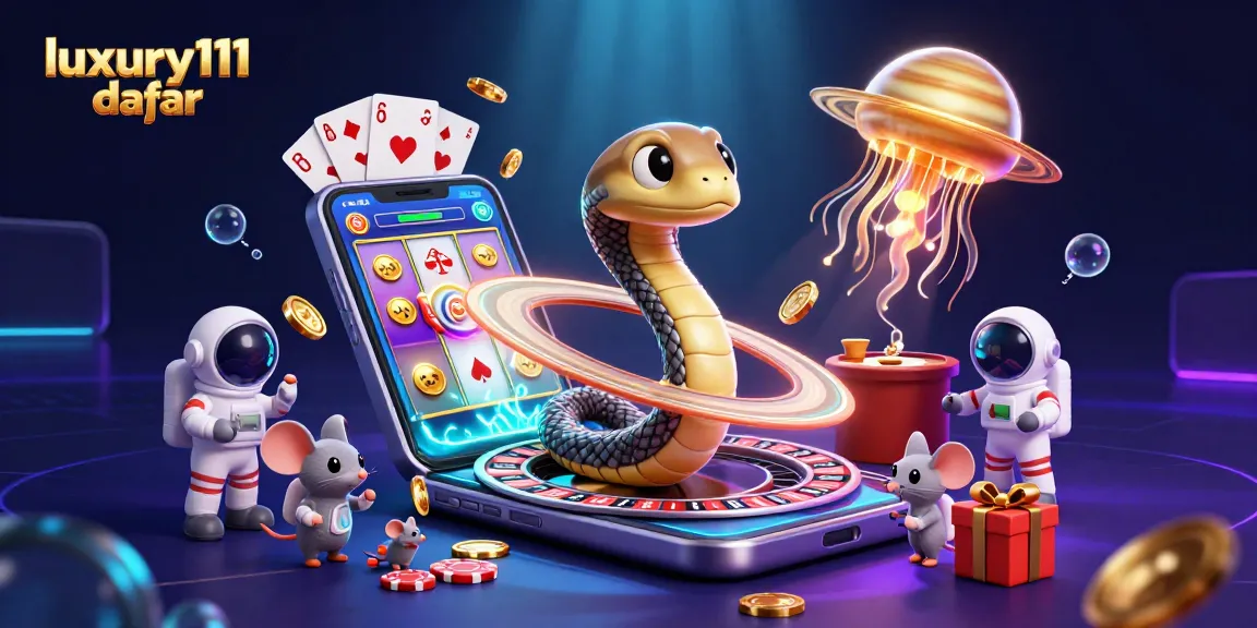 Place bets on luxury111 daftar with cosmic-themed gambling elements, including a roulette wheel and game artifacts.