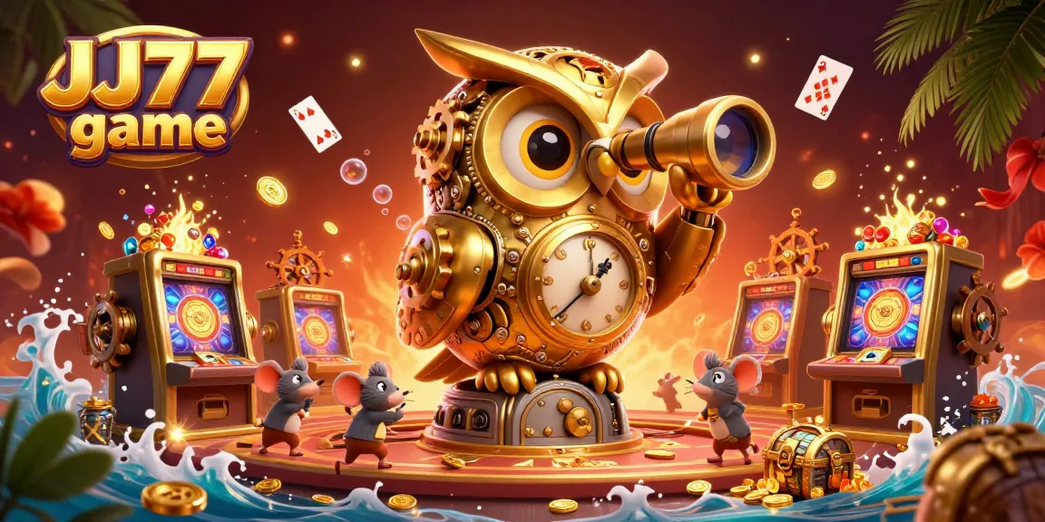 Play exciting games in the JJ77 game with vibrant casino atmosphere, vibrant colors, and engaging action.