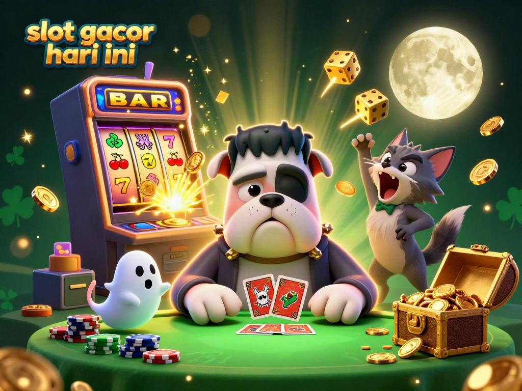 Engage in thrilling play with slot gacor hari ini featuring fun cartoon characters in a vibrant casino scene.