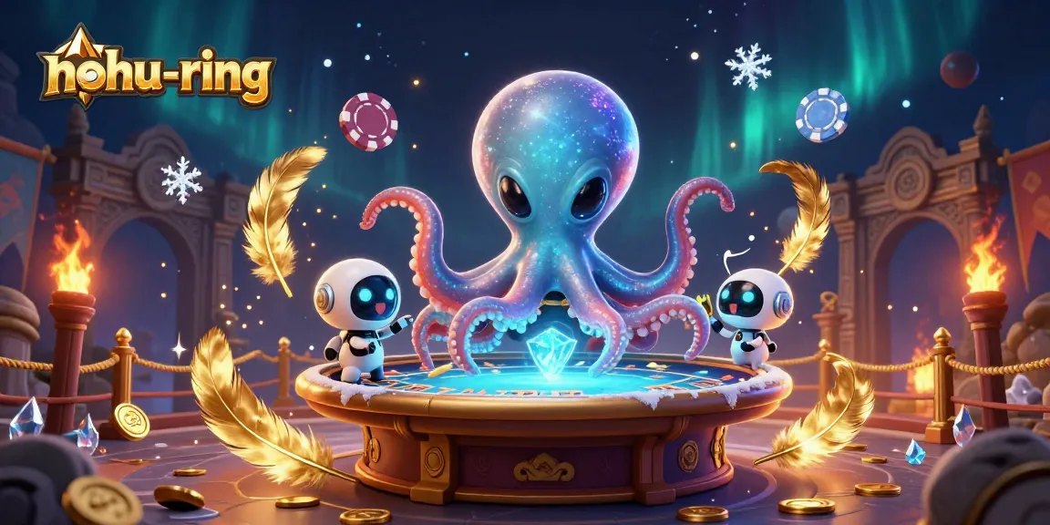 Engage with nohu-ring as a vibrant alien octopus operates a holographic table amidst betting tokens.