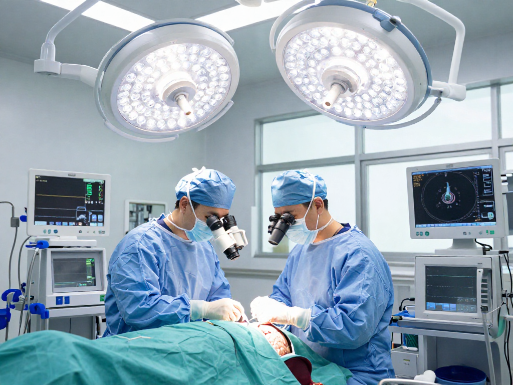Beyin tümörü ameliyatı in a modern surgical environment showcasing advanced technology and a focused surgical team.