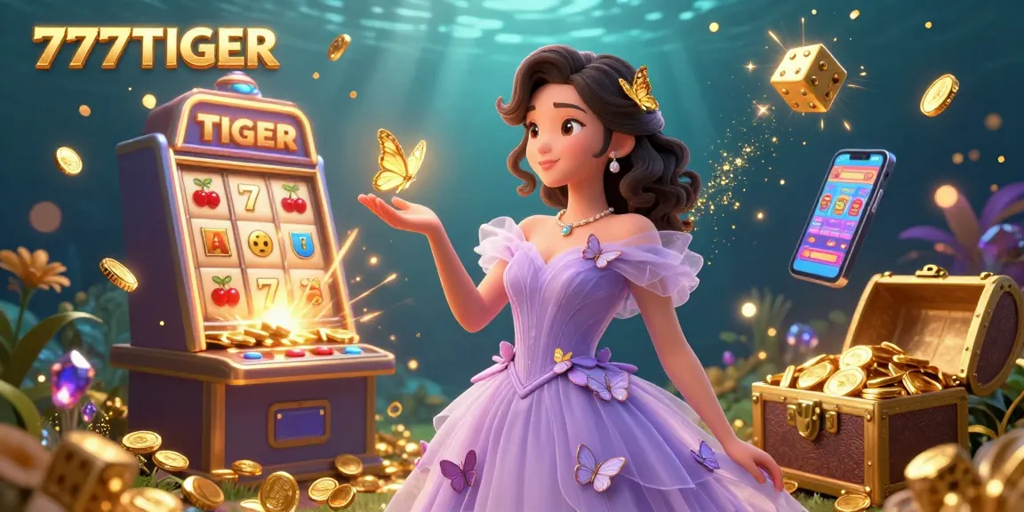 Experience the thrill of winning with 777TIGER, where jackpot excitement meets stunning visuals in a vibrant casino scene.