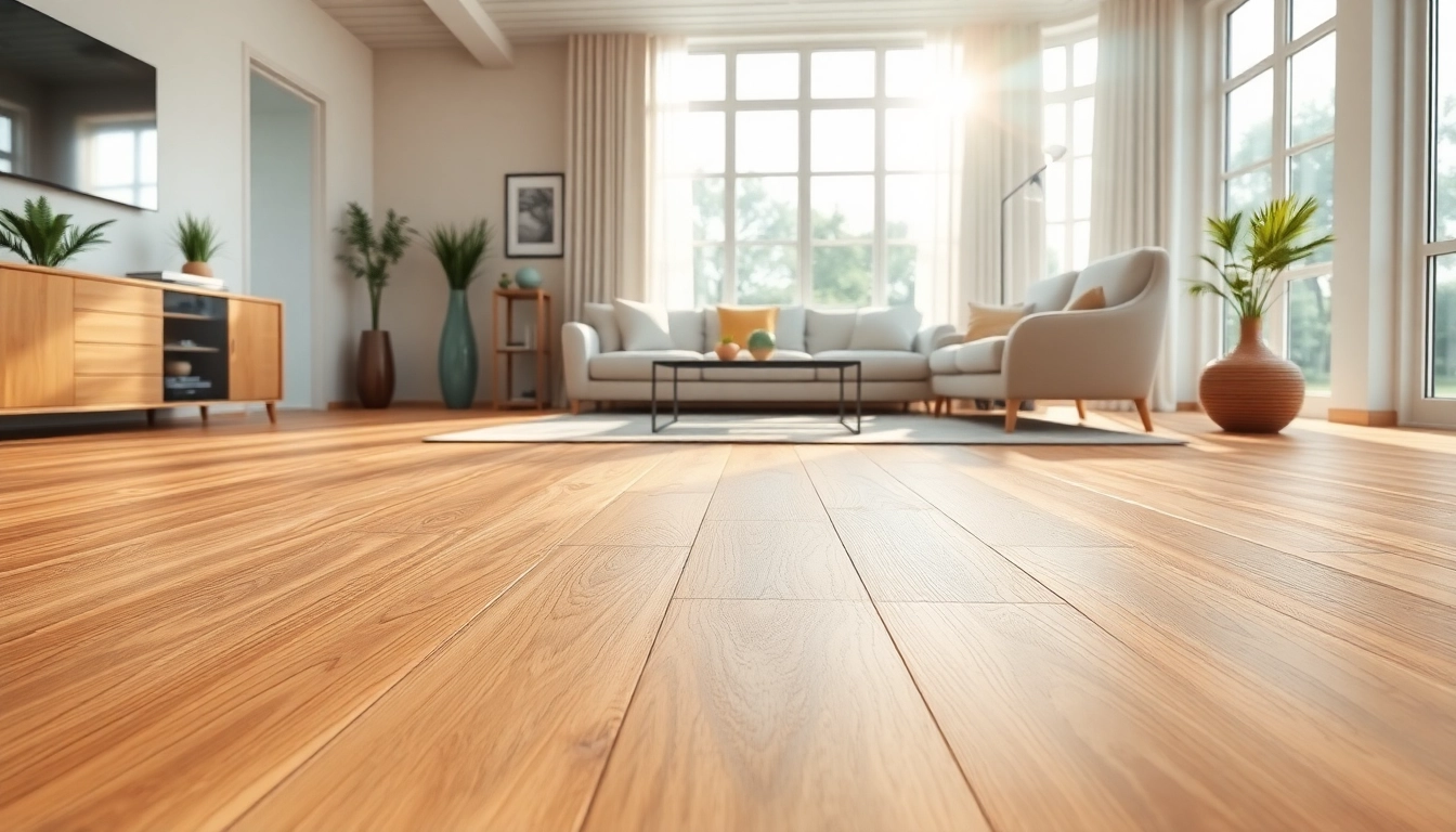 Discover discount vinyl flooring in a stylish modern living room setting with warm tones.