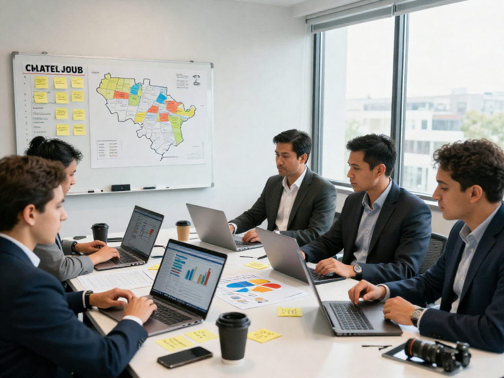 Learn how to run google ads for a campaign with a political team analyzing voter data in a collaborative workspace.