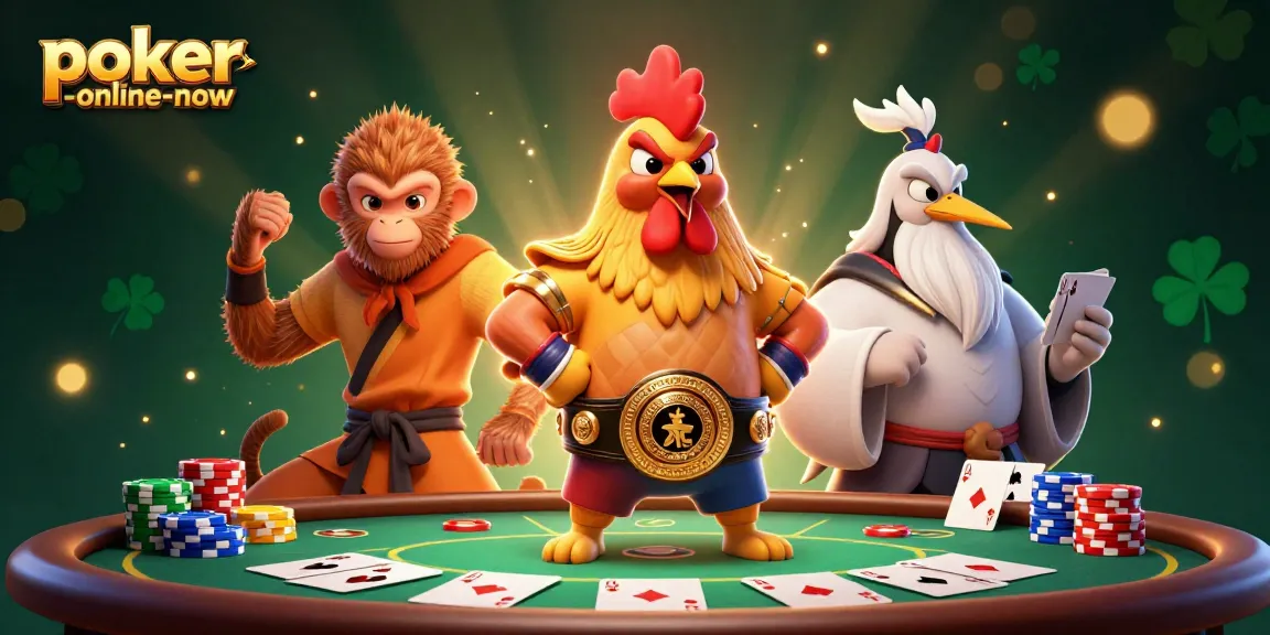 Engage in high-stakes action with poker-online-now featuring dynamic casino characters amidst vibrant game elements.
