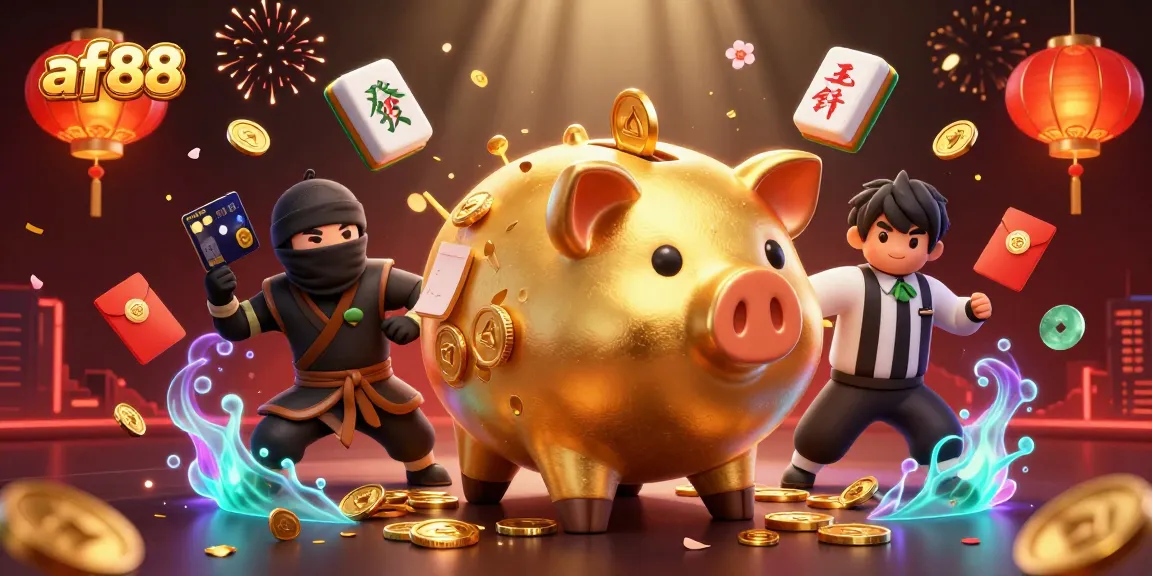 Experience thrilling wins with af88, featuring an exciting 3D scene of gambling action.