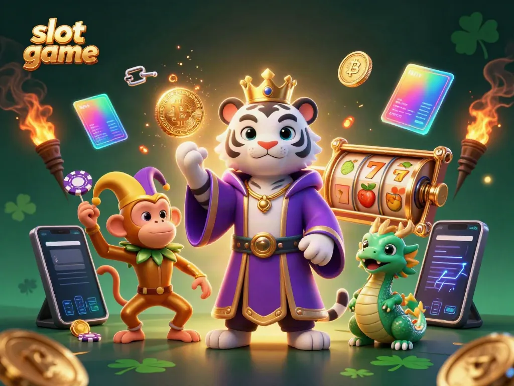 Menangkan permainan slot game di kasino online dengan slot reels, ikan bitcoin, dan makhluk yang penuh warna.