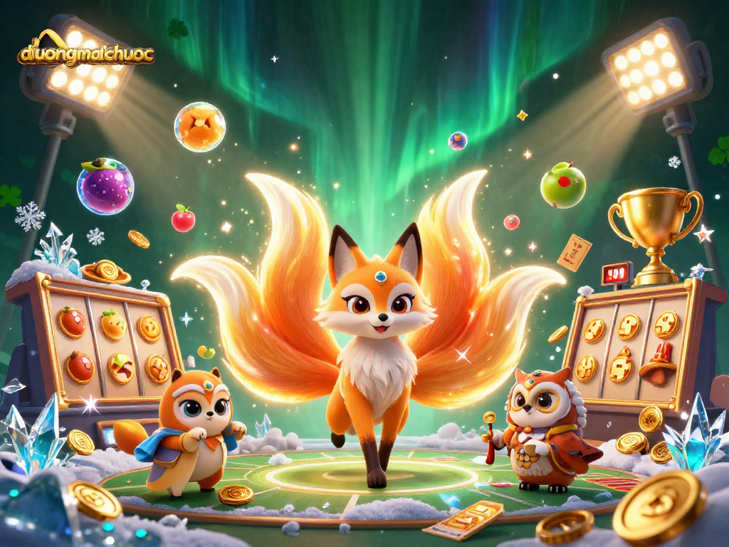 Experience gaming with duongmatchuoc, showcasing vibrant slot elements and magical characters in captivating action.