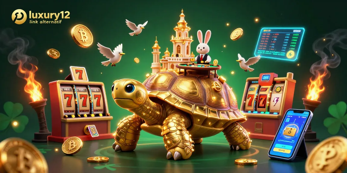 Play slots with luxury12 link alternatif and enjoy vibrant casino scene filled with gold coins and heroic characters.