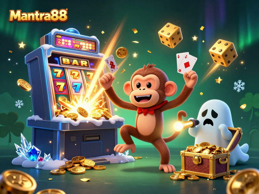 Experience the thrill of mantra88 with a jackpot explosion in a haunted casino scene