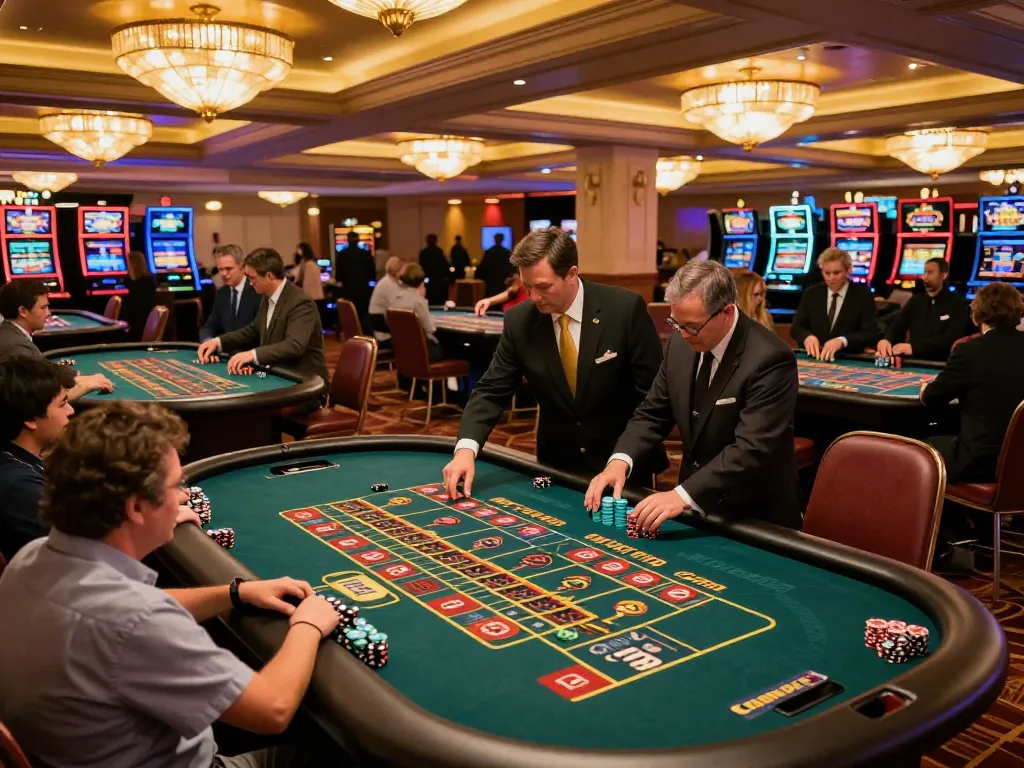 Players engaging in intense roulette gameplay at a casino while enjoying the thrill of rokok 88 betting options.