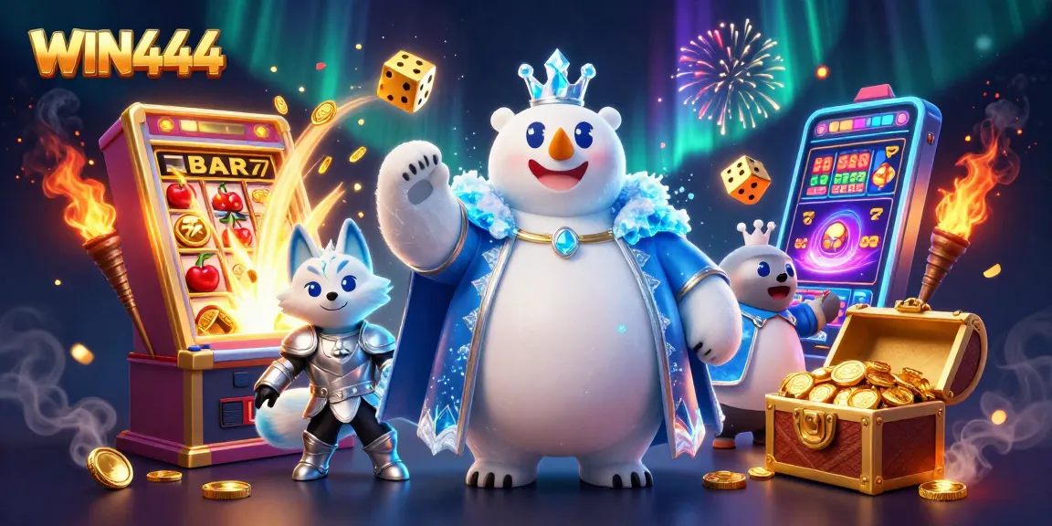 Play the latest slot games at WIN444 surrounded by unique 3D animated characters and dynamic casino elements.