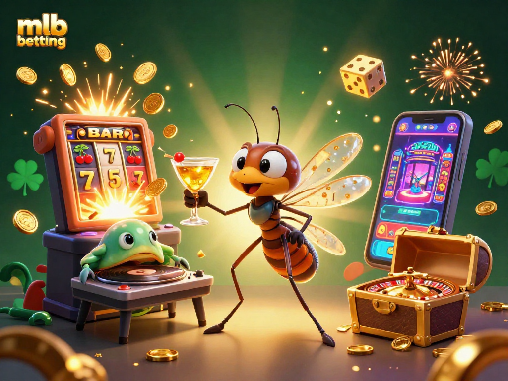 Engage in mlb betting with vibrant casino illustration showcasing dynamic gaming elements.