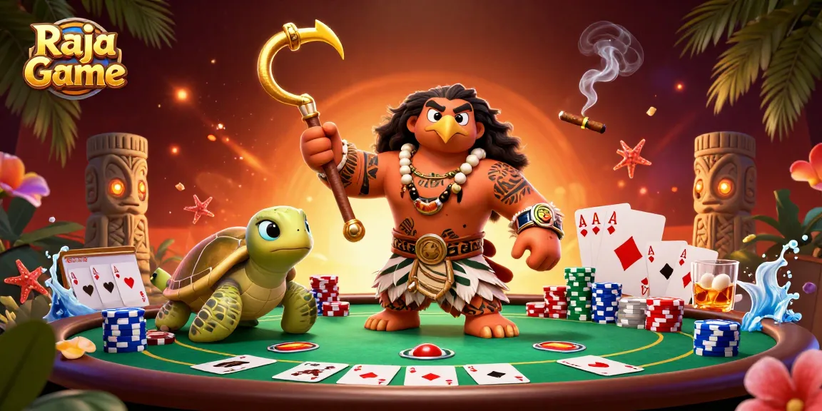 Experience thrilling gameplay with Raja Game, featuring a demigod hawk and engaging poker action.