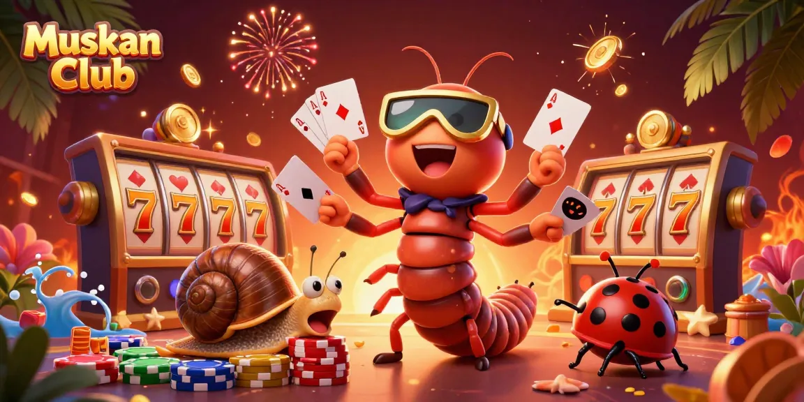 Engage in thrilling gameplay at Muskan Club, featuring vibrant characters and dynamic casino elements.