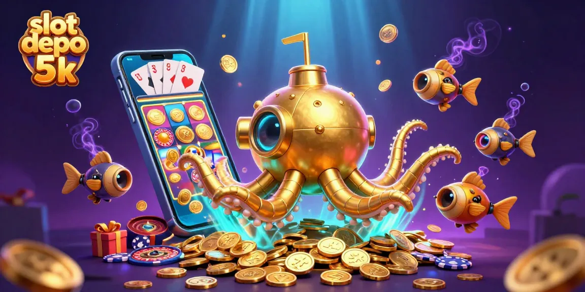 Play the exciting slot depo 5k for unbeatable wins surrounded by vibrant casino elements.