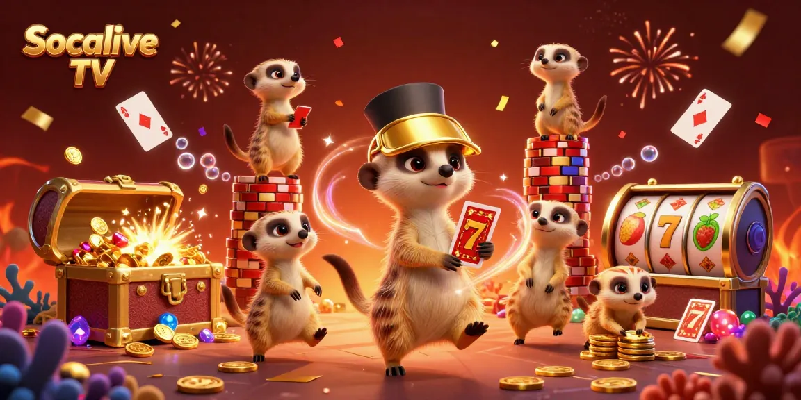 Socolive TV meerkats manage a vibrant casino with games and explosive fun for players.