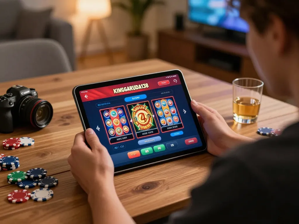 Engaging online gaming session on KINGGARUDA138 platform displaying dynamic slot action.