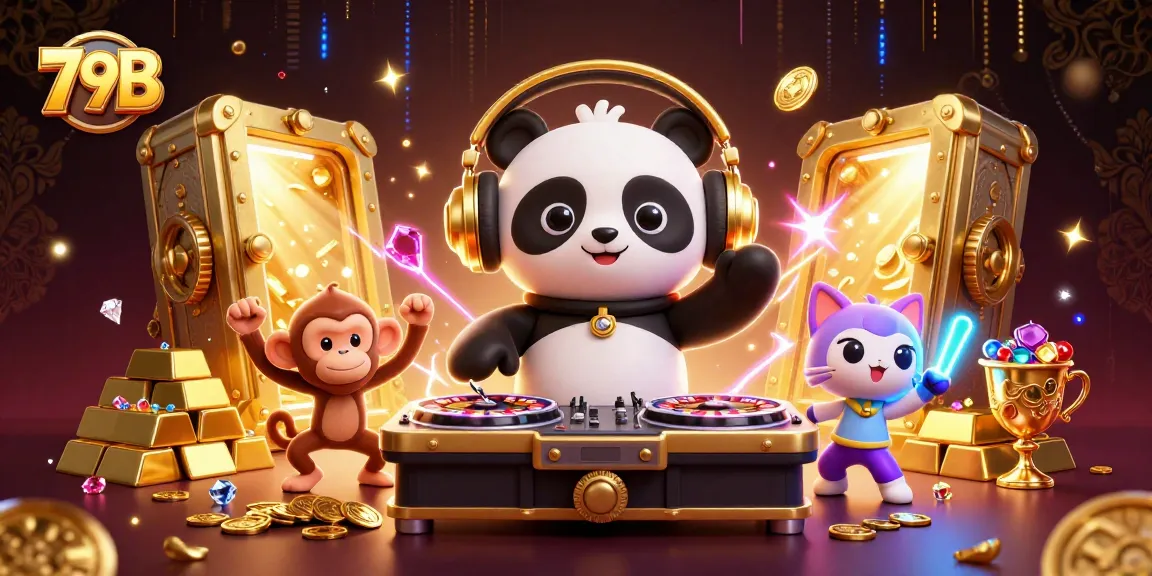 Engage with thrilling games at 79B, where DJ panda spins excitement on roulette wheels.