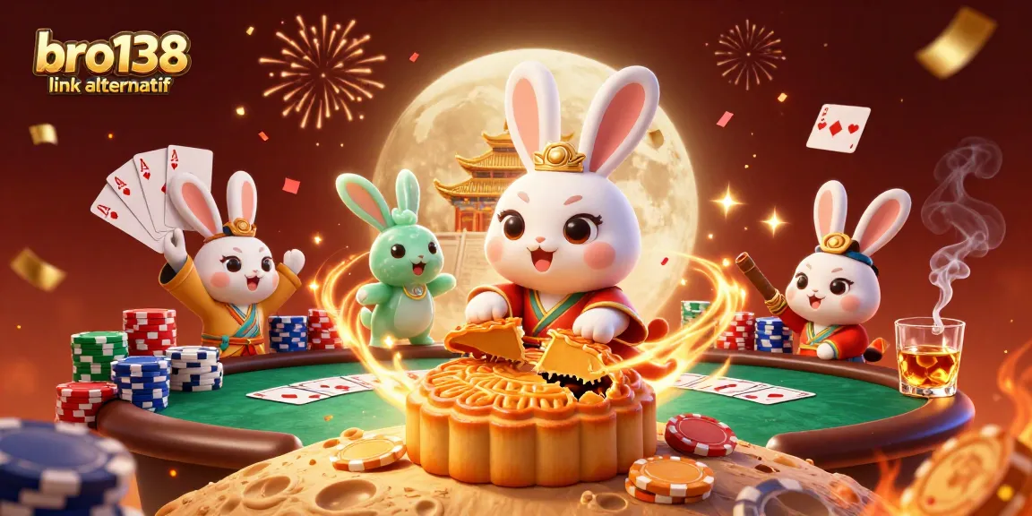 Join the excitement with bro138 link alternatif at this dynamic moonlit casino illustration.