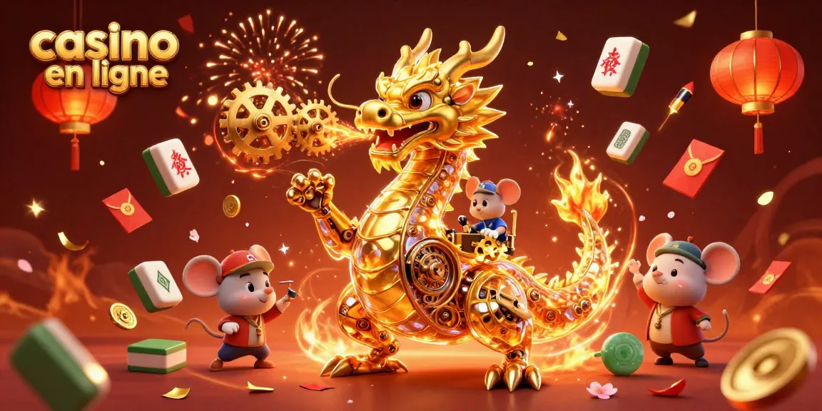 Jouez au casino en ligne avec des dragons, des pétards et des éléments festifs en 3D
