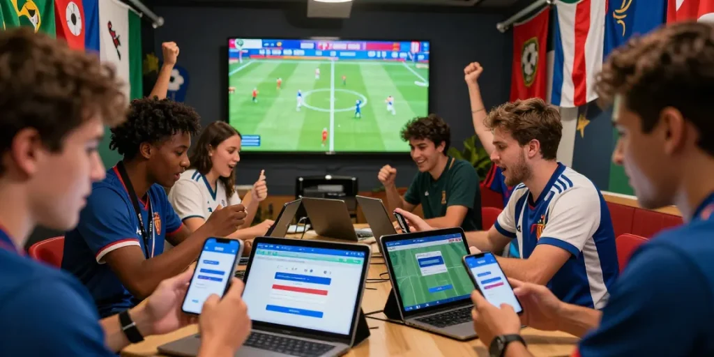 Exciting SBOBET login experience during World Cup 2026 with fans engaging in live betting.